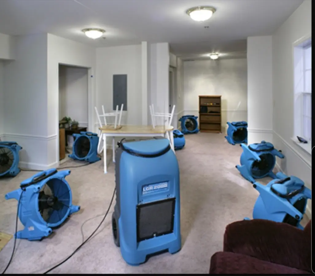 Air movers and dehumidifier setup for Water Extraction & Removal in Rowland Heights